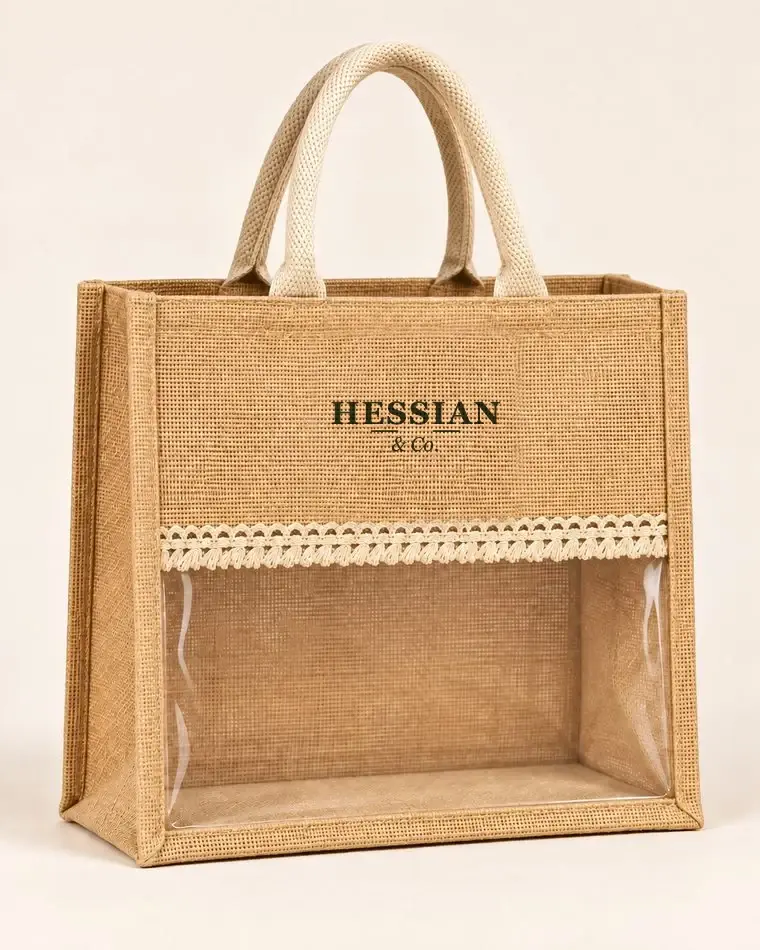 Cream Crochet Window Tote — Open Top – Window Totes