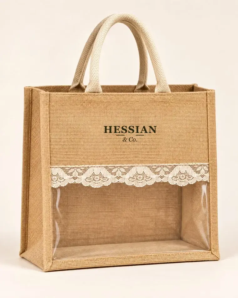 White Floral Window Tote — Open Top – Window Totes