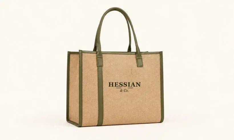 Olive-Trim Structured Tote
